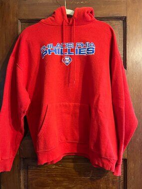 Vintage Philadelphia Phillies MLB Red Hoodie Sweatshirt Mens XL